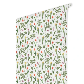 Patroonbehang - Aquarel Tulpen 