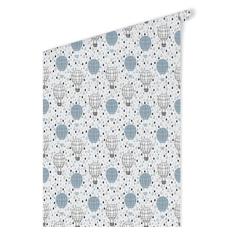 Patroonbehang Hete Luchtballon - blauw 