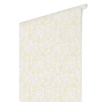 Patroonbehang nummers 1x1 - geel 