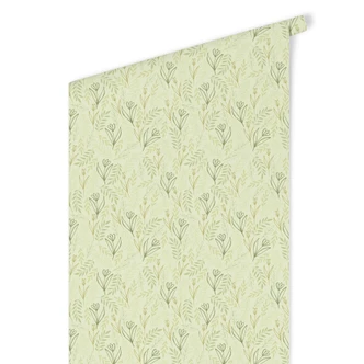 Tapet med mønster Grafiske blomster - blomstermark grøn 