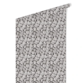 Mustertapete - Grafische Wellen - schwarzweiß 