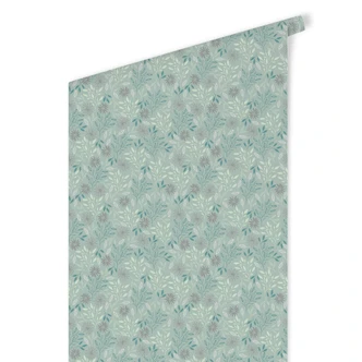 Tapet med mønster Graphic Flowers - grene turkis 