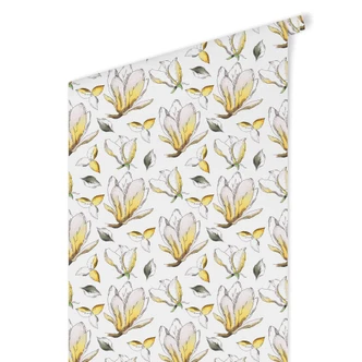 Patroonbehang – Illustrated Flowers – geel Patroonbehang – Illustrated Flowers – geel