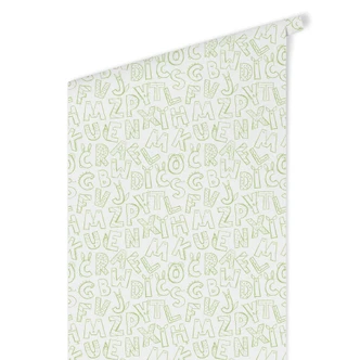 Carta da parati a motivi – Alfabeto verde 