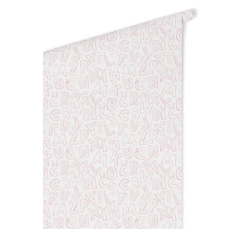 Carta da parati a motivi – Alfabeto rosa 