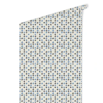 Patroonbehang – Kringetjes – blauw Patroonbehang – Kringetjes – blauw