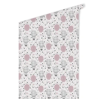 Patroonbehang Hete Luchtballon - roze 