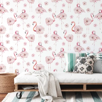 Patterned Wallpaper UN Designs - Flamingo Floralis 