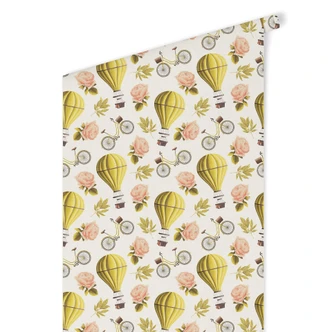 Patroonbehang – Vintage Luchtballonnen – geel 