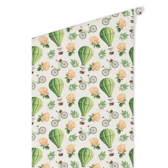 Patroonbehang – Vintage Luchtballonnen – groen Patroonbehang – Vintage Luchtballonnen – groen