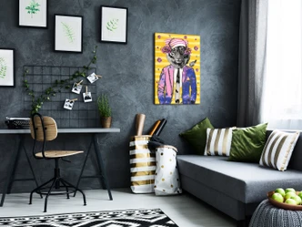 Canvas schilderij - Tijger in de dop - 40x50 cm - met spieraam - opgespannen 