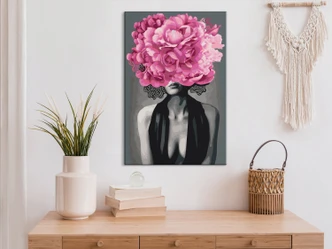 Canvas schilderij - Vrouw van de nacht - 40x50 cm - met spieraam - opgespannen 