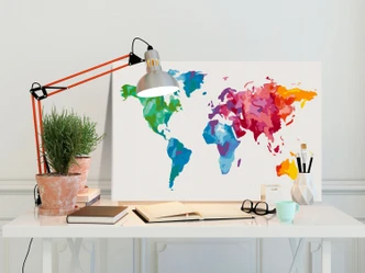 Canvas schilderij - De kleuren van de wereld - 50x40 cm - met spieraam - opgespannen 