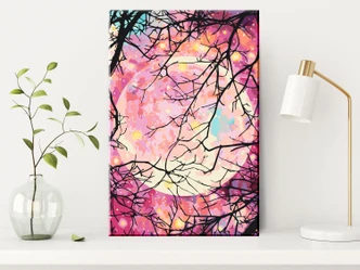 Canvas schilderij - Sterrennacht - 40x50 cm - met spieraam - opgespannen 