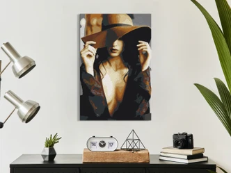 Canvas schilderij - Bruine hoed - 40x50 cm - met spieraam - opgespannen 