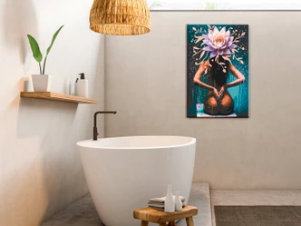 Canvas schilderij - Lotus dame - 40x50 cm - met spieraam - opgespannen 