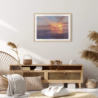 Póster aerroscape - Atardecer en el mar 