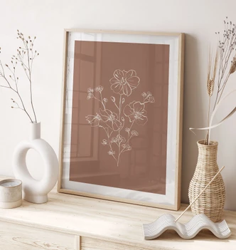 Poster Wild Rose Bouquet Mocha Mousse - Anise Illustration Poster Wild Rose Bouquet Mocha Mousse - Anise Illustration