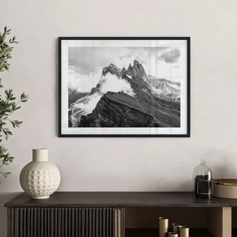 Poster Blick auf die Alpen - Berglandschaft der Dolomiten 