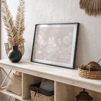 Blumen Poster Wildblumen in Kreide-Optik Beige - Bloomery Decor Blumen Poster Wildblumen in Kreide-Optik Beige - Bloomery Decor