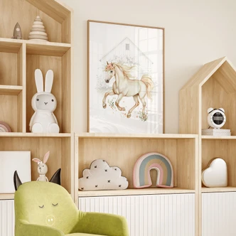 Kinderposter Boho paard in galop 