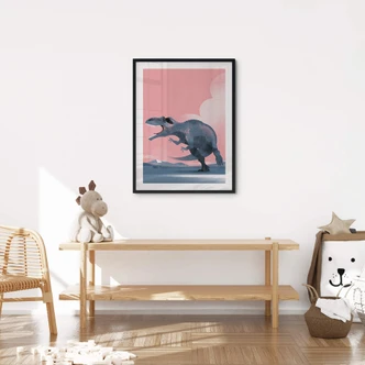 Poster Dinosaurier Giganotosaurus - Kinderposter - Braun 