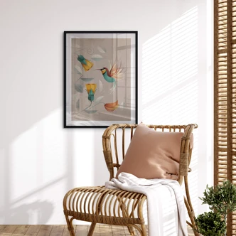 Poster Abstrakt - Kolibri - Braun 