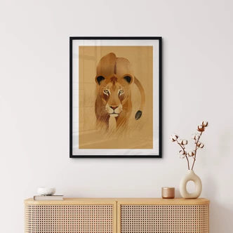 Poster Kinderzimmer - Löwin - Braun 