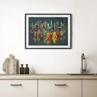 Poster Färgglada kryddor av olika slag 