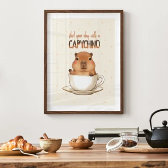 Spruch Poster Capybara im Kaffee - Capychino Spruch Poster Capybara im Kaffee - Capychino