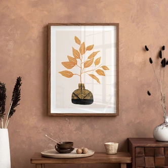 Poster Golden branch with leaves - Cats & Dotz Poster Golden branch with leaves - Cats & Dotz