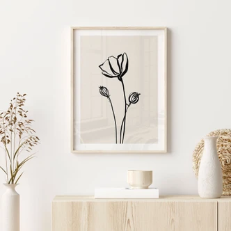 Poster Line Art Coquelicot - Cats & Dotz 