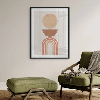 Poster Abstrakt Balans - Retro bågar och cirklar - Costa 