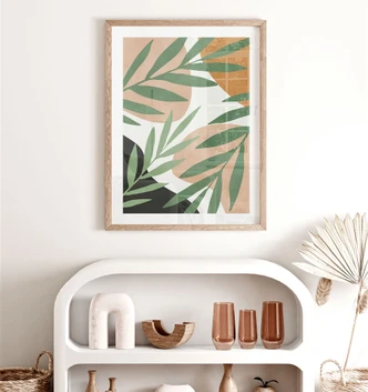 Poster med abstrakta grenar och tropiskt utseende - Costa 