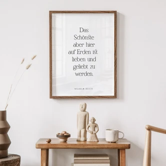 Poster Das Schönste auf Erden | Liebeszitat für das Wohnzimmer 