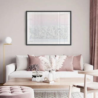 Póster bosque Bosque nevado de invierno con luna - EMELIEmaria 