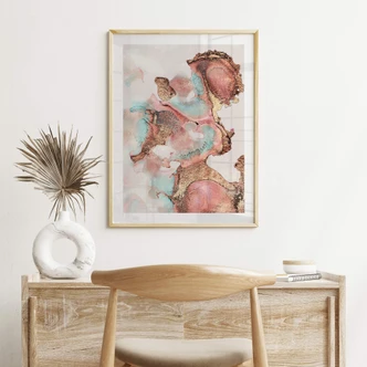 Poster Fredriksson - Goldene Tinte mit Nuancen in Rosé 