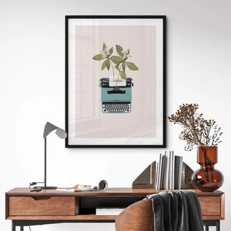 Poster Frida Floral Studio - Botanische Schreibmaschine 