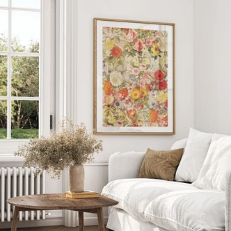 Poster Farbenfrohe Blumencollage - Frida Floral Studio 