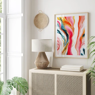 Poster Kleurrijk gemarmerd abstract - Gokhale 