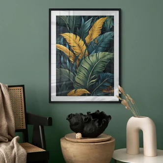 Póster Hojas de palmera de colores - Jaszke 