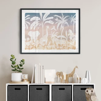 Póster Selva paradisíaca con animales salvajes - Ombre - Kikki Belle 