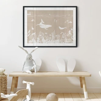 Póster Animales marinos fascinantes en el océano - Marrón - Kikki Belle 