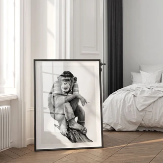 Poster straatstijl aap met sigaret - Koubou 