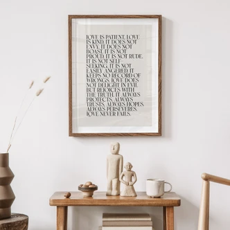 Poster met spreuk | Liefde is - Liefde is geduldig - KsanaKalpa 