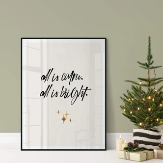 Poster Kubistika - All is Calm All is Bright - Kerstposter 