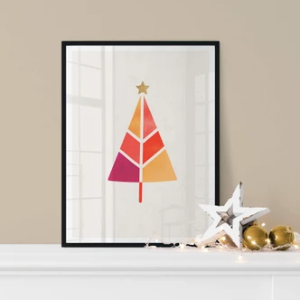 Poster Kubistika - Sapin de Noël 