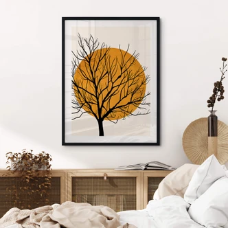 Plakat Kubistika - Golden Sun behind a Tree Plakat Kubistika - Golden Sun behind a Tree