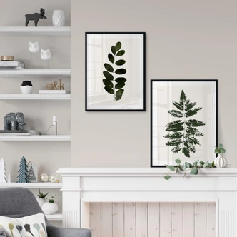Poster Kubistika - Groene Bladeren 