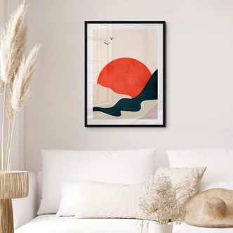 Plakat Kubistika - Sunset with Birds Plakat Kubistika - Sunset with Birds